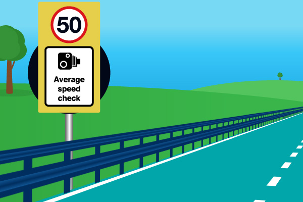 Average speed check sign