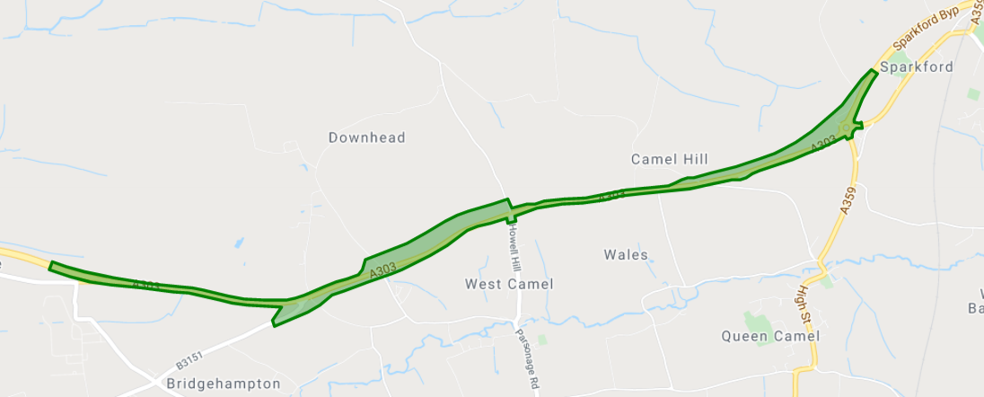 A303 Sparkford echo map